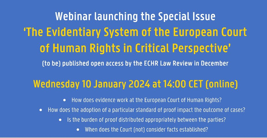 Webinar on ‘The Evidentiary System of the European Court of Human Rights in Critical Perspective’