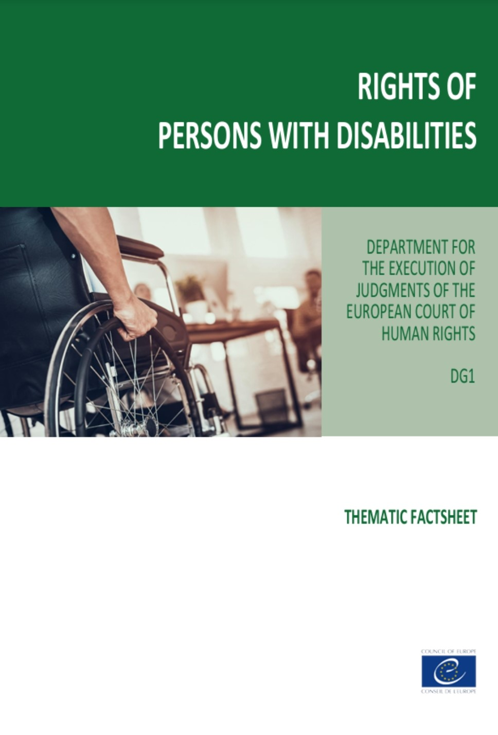New Thematic Factsheet on Rights of Persons With Disabilities