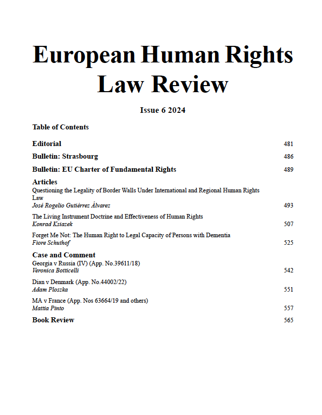 New Issue European Human Rights Law Review