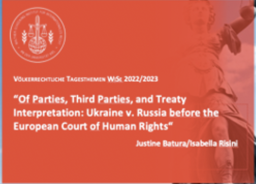 Webinar on Ukraine v. Russia before the European Court of Human Rights